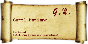 Gertl Mariann névjegykártya